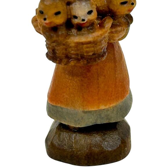 Anri Italy Ferrandiz Basket of Joy 1” With Dome Bunnies Rustic Holiday Gift - Picture 9 of 16